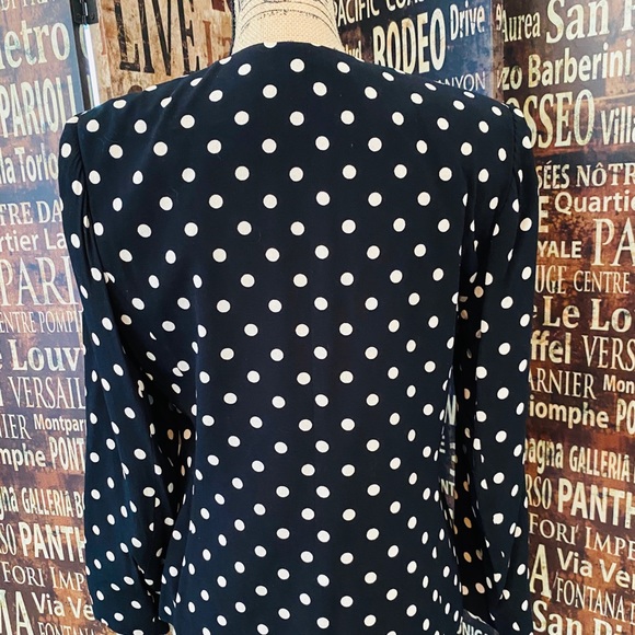KASPER BLACK & WHITE pretty Polk o Dot Soft Jacket - Picture 9 of 10